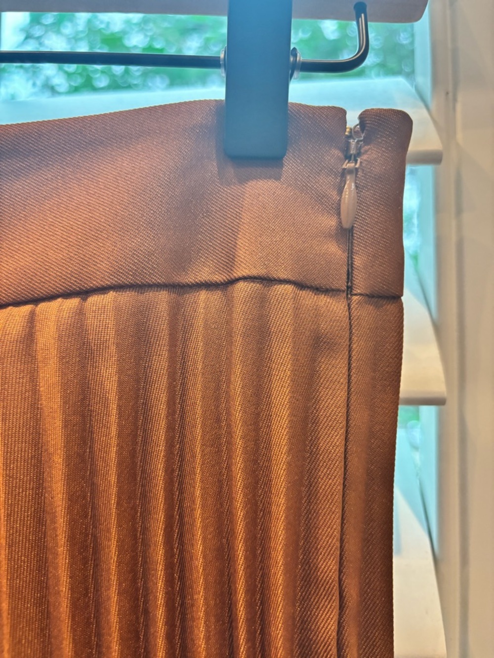 Sezane Hazelnut Pleated Midi Skirt with Belted Waist - Picture 8 of 9